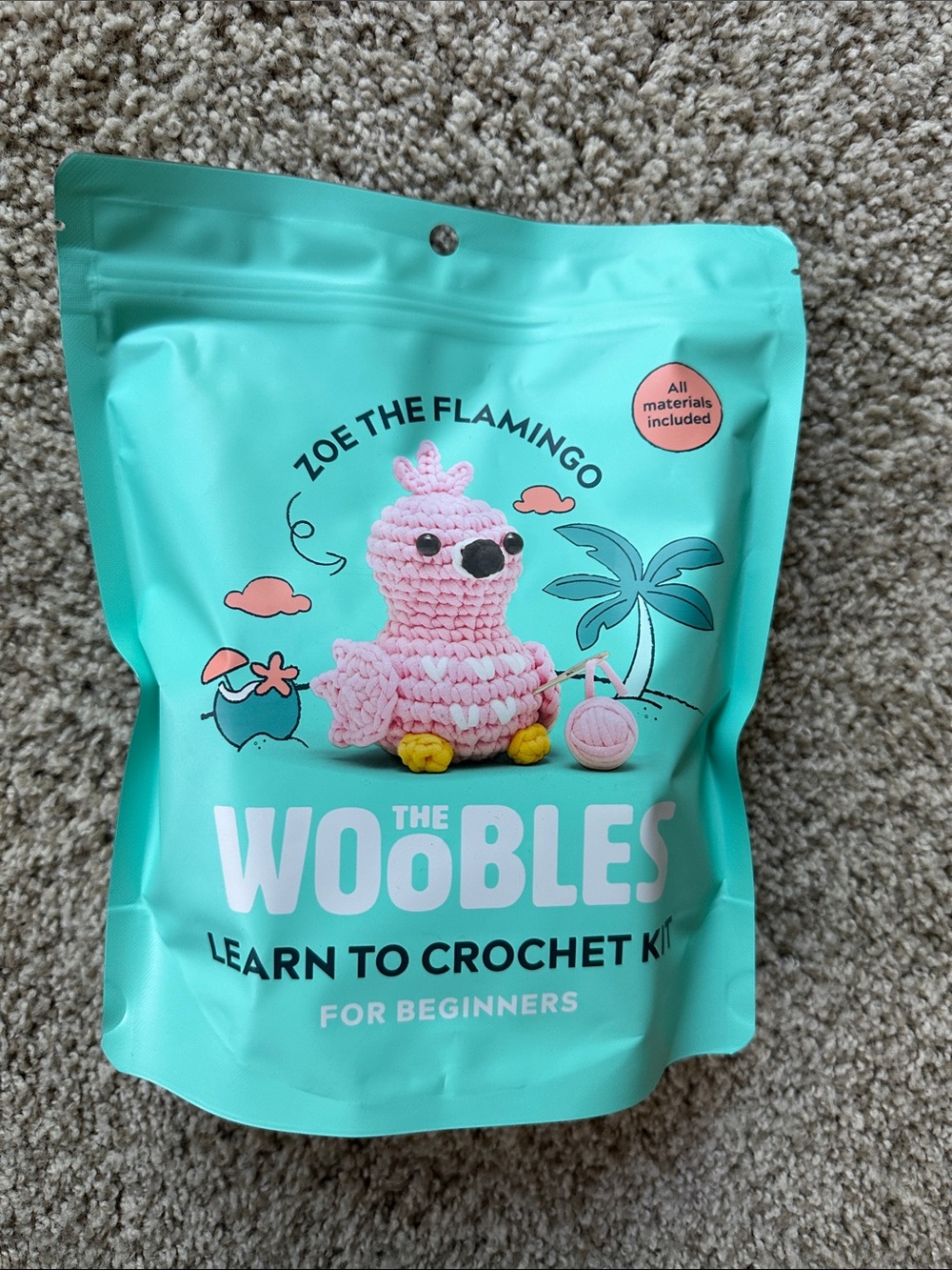 The Woobles Zoe the Flamingo Crochet Kit